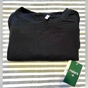 HALARA Round Neck Long Sleeve Work Top Black Size L NWT